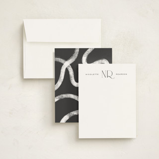 This is a tuxedo personalized stationery thank you cards with standard by Ashley DeMeyere called black tie printing on signature in 4.25x5.5