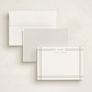 This is a milky coffee personalized stationery thank you cards with standard by Yuliya Evseeva called modern lines printing on signature in 5x7