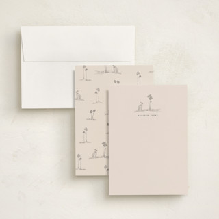 This is a sand personalized stationery thank you cards with standard by Owl and Toad called sandscape printing on signature in 5x7