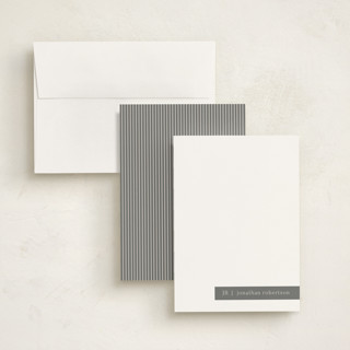 This is a charcoal personalized stationery thank you cards with standard by Stacy Maalouf called minimalist tag printing on signature in 5x7
