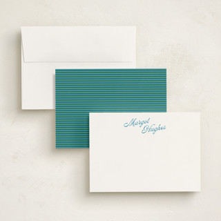 This is a pool personalized stationery thank you cards with standard by Morgan Kendall called vintage hotel printing on signature in 5x7