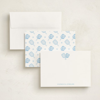 This is a sky personalized stationery thank you cards with standard by Little Blue Designs called palm court printing on signature in 5x7