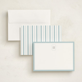 This is a aqua personalized stationery thank you cards with standard by Creo Study called formal initials printing on signature in 5x7