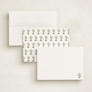 This is a cactus personalized stationery thank you cards with standard by Megan Davis called pearl snap printing on signature in 5x7