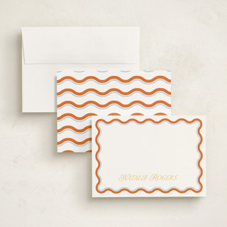 This is a tomato personalized stationery thank you cards with standard by Everett Paper Goods called squiggled printing on signature in 5x7