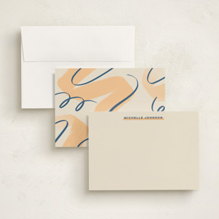 This is a peach personalized stationery thank you cards with standard by elithing called highlight printing on signature in 5x7