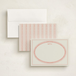 This is a rouge personalized stationery thank you cards with standard by Studio Suku called classic oval printing on signature in 5x7