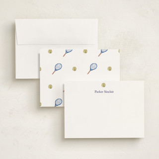 This is a ice personalized stationery thank you cards with standard by Teju Reval called sportsy tennis printing on signature in 5x7
