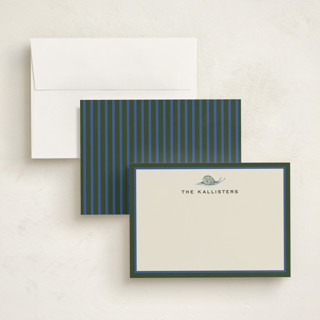 This is a blueberry personalized stationery thank you cards with standard by Pati Cascino called snail mail printing on signature in 5x7