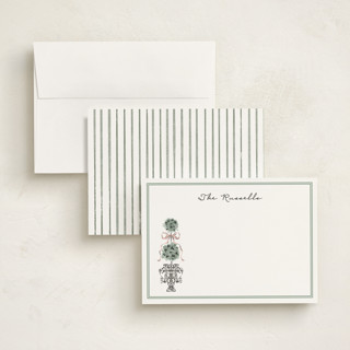 This is a forest personalized stationery thank you cards with standard by Jackie Crawford called hand illustrated garden gate printing on signature in 5x7