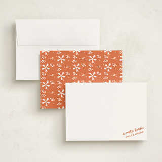 This is a tangerine personalized stationery thank you cards with standard by Jelena Vuletic called imprint printing on signature in 5x7