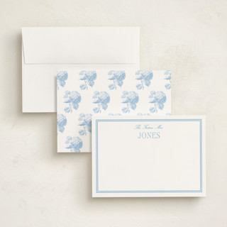 This is a sky blue personalized stationery thank you cards with standard by Megan Davis called cheseapeake printing on signature in 5x7