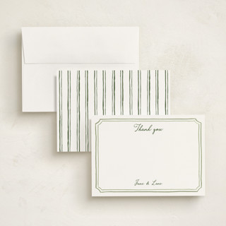 This is a moss personalized stationery thank you cards with standard by Cass Loh called handwritten printing on signature in 5x7