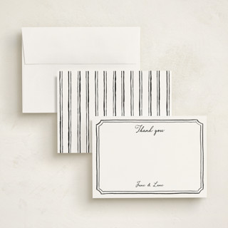This is a coal personalized stationery thank you cards with standard by Cass Loh called handwritten printing on signature in 5x7