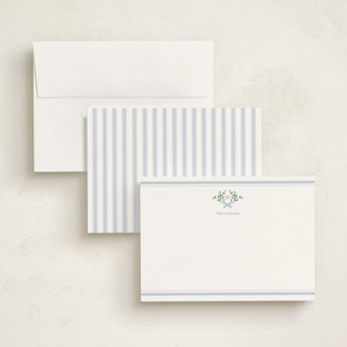 This is a smoke personalized stationery thank you cards with standard by Rebecca Marchese called southern mallard duck printing on signature in 5x7