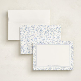 This is a sky personalized stationery thank you cards with standard by Robert and Stella called garden roses printing on signature in 5x7