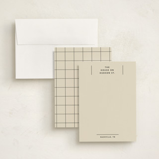 This is a vanilla personalized stationery thank you cards with standard by Kelly Watkins called hudson printing on signature in 5x7