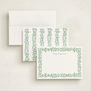 This is a ivy personalized stationery thank you cards with standard by Angela Garrick called vines2 printing on signature in 5x7