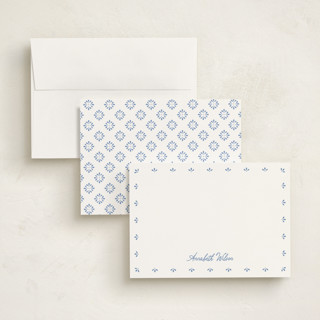 This is a powder blue personalized stationery thank you cards with standard by Erin L. Wilson called somerset eyelet printing on signature in 5x7