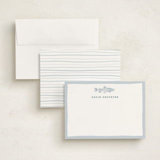 This is a river personalized stationery thank you cards with standard by Erin German called fishy printing on signature in 5x7