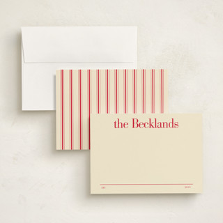 This is a apple personalized stationery thank you cards with standard by Baumbirdy called established date printing on signature in 5x7