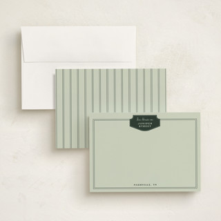 This is a olive personalized stationery thank you cards with standard by Kelly Watkins called classic badge printing on signature in 5x7