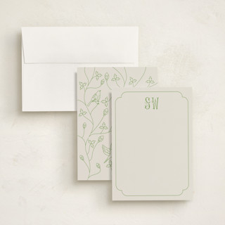 This is a spring personalized stationery thank you cards with standard by Alize Cetintas Kure called blooming letters printing on signature in 5x7