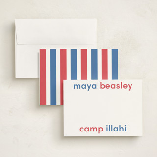 This is a cobalt personalized stationery thank you cards with standard by Megan Davis called camp colors printing on signature in 5x7