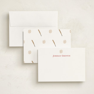 This is a ice personalized stationery thank you cards with standard by Teju Reval called sportsy baseball printing on signature in 5x7