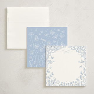 This is a delphinium personalized stationery thank you cards with standard by Anna Black called wildflower storybook printing on signature in 5x7