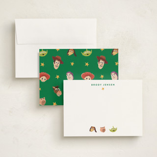 This is a forest personalized stationery thank you cards with standard by Dani Lugato called pixar's toy story toys printing on signature in 5x7