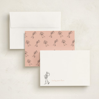 This is a cotton candy personalized stationery thank you cards with standard by Anna Black called pixar's toy story in pencil printing on signature in 5x7