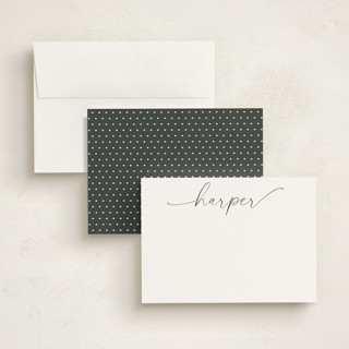 This is a ink personalized stationery thank you cards with standard by Susan Asbill called flourish printing on signature in 5x7