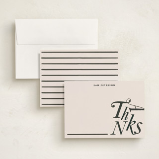 This is a coal personalized stationery thank you cards with standard by Sumak Studio called thanks printing on signature in 5x7