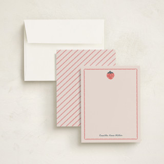 This is a candy personalized stationery thank you cards with standard by Summer Winkelman called strawberry printing on signature in 5x7