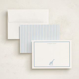 This is a lagoon personalized stationery thank you cards with standard by Jenna Holcomb called safari giraffe printing on signature in 5x7
