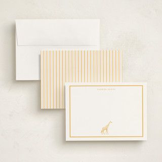 This is a sunshine personalized stationery thank you cards with standard by Jenna Holcomb called safari giraffe printing on signature in 5x7