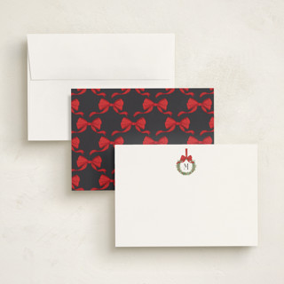 This is a coal personalized stationery thank you cards with standard by Petra Kern called winter monogram printing on signature in 5x7