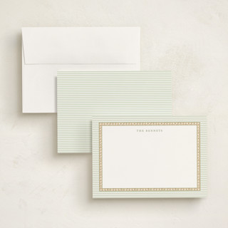 This is a pine personalized stationery thank you cards with standard by Bayberry Kate called woven pine printing on signature in 5x7