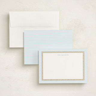 This is a sky personalized stationery thank you cards with standard by Bayberry Kate called woven pine printing on signature in 5x7