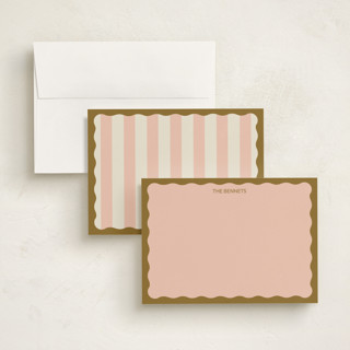 This is a caramel personalized stationery thank you cards with standard by Helena Vitto called color wave printing on signature in 5x7