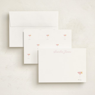 This is a grapefruit personalized stationery thank you cards with standard by Baumbirdy called cosmopolitan (add-on) printing on signature in 5x7