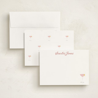 This is a cranberry personalized stationery thank you cards with standard by Baumbirdy called cosmopolitan printing on signature in 5x7