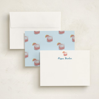 This is a ice personalized stationery thank you cards with standard by Baumbirdy called paloma printing on signature in 5x7