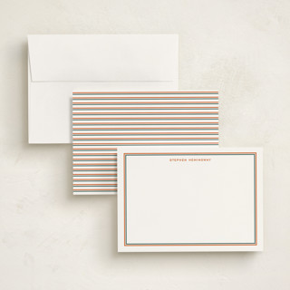 This is a burnt orange personalized stationery thank you cards with standard by Megan Davis called boulevard printing on signature in 5x7