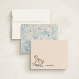 This is a pond personalized stationery thank you cards with standard by Creo Study called vintage toys printing on signature in 5x7