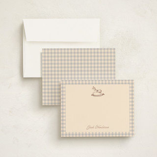 This is a honey personalized stationery thank you cards with standard by Teju Reval called horse printing on signature in 5x7