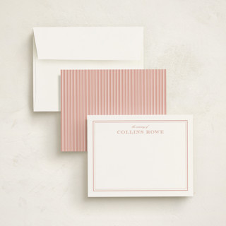 This is a ballet slipper personalized stationery thank you cards with standard by Stacey Meacham called engraved name printing on signature in 5x7