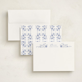 This is a marine personalized stationery thank you cards with standard by Susan Zinader called posies printing on signature in 5x7