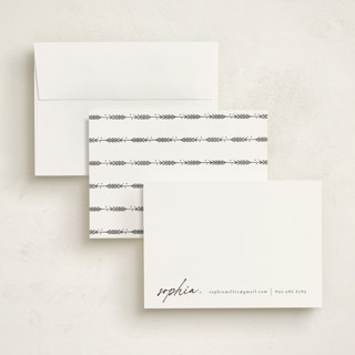 This is a noir personalized stationery thank you cards with standard by Ana de Sousa called minimalist note printing on signature in 5x7